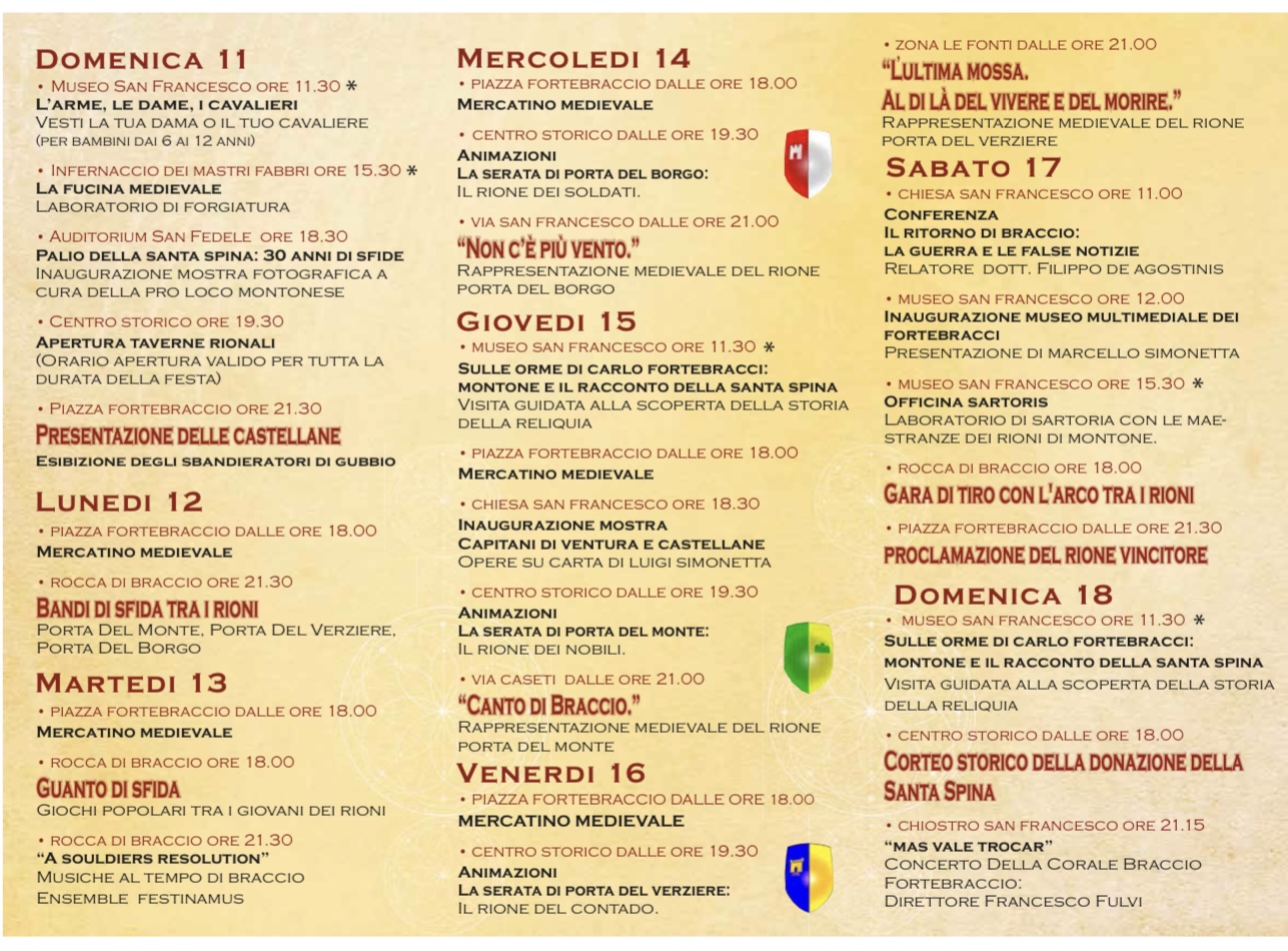 Programma - Donazione della Santa Spina 2024 Montone