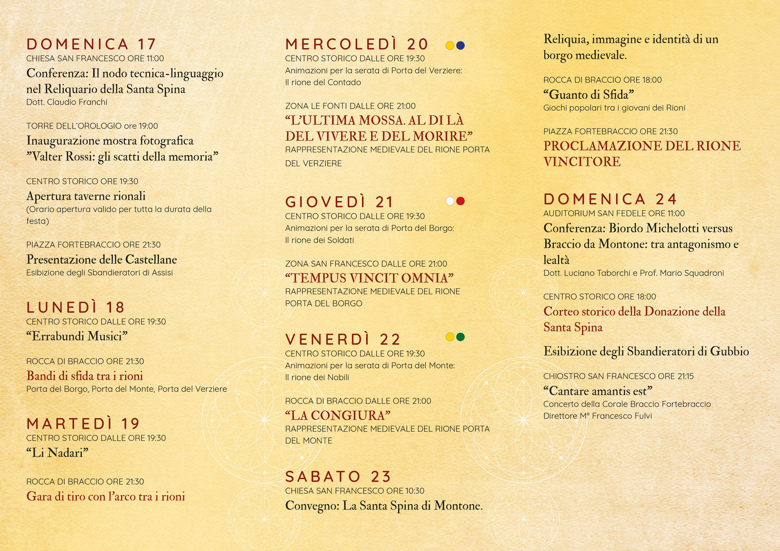 Programma - Donazione della Santa Spina 2025 Montone