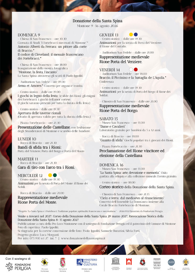 Programma - Donazione della Santa Spina 2026 Montone
